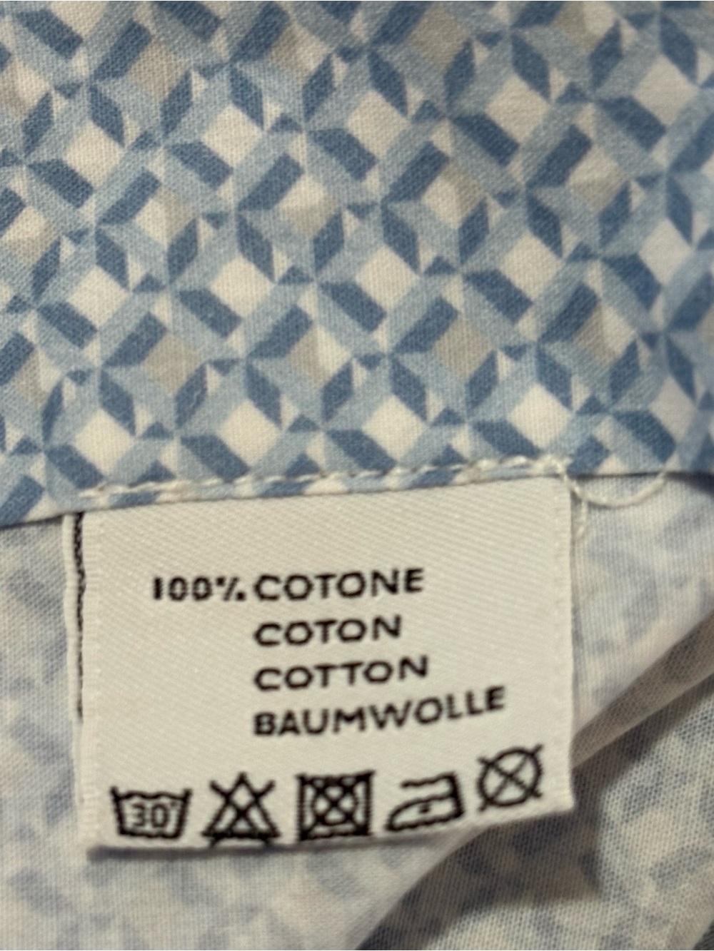 Canali 1934 Men’s XXL Blue Geometric Cotton Luxury Shirt Made Italy tailored - Picture 11 of 16
